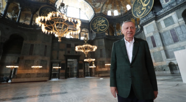 Cumhurbaşkanı Erdoğan ve Bahçeli Ayasofya Camii’nde