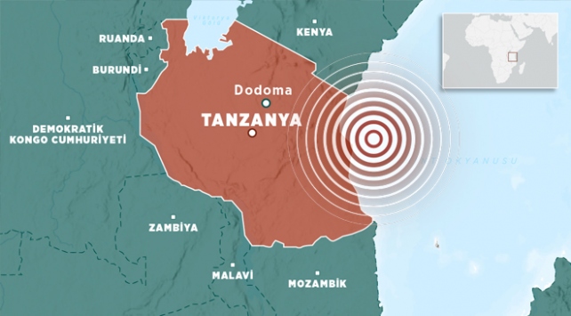 Tanzanya’da 6 büyüklüğünde deprem meydana geldi