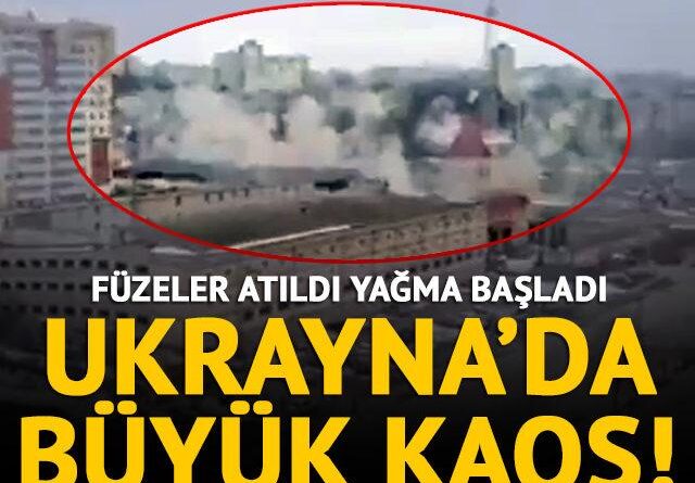 Ukrayna’dan korkunç görüntüler! Rus füzeleri şehir merkezini böyle vurdu…