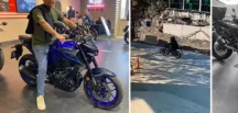 Çalınan motosikletini ”Bulana ödül olarak 50 bin TL vermeyi düşünüyoruz” diye konuştu.